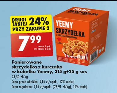 Skrzydełka z kurczaka panierowane Yeemy promocja w Biedronka