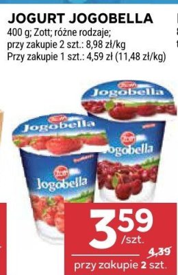 Jogurt Jogobella żółte różne rodzaje promocja w Stokrotka