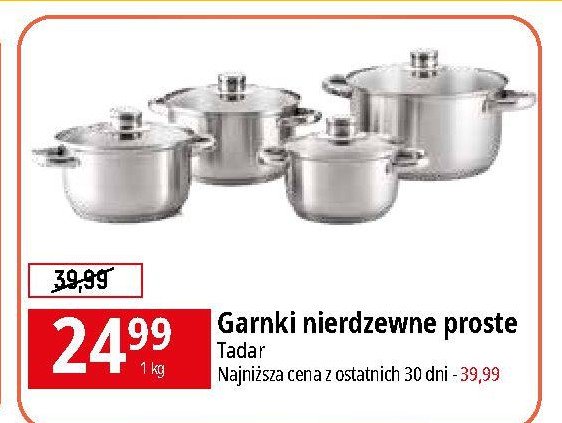 Garnki nierdzewne Tadar promocja