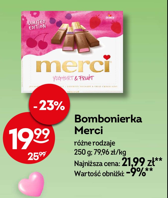 Bombonierka yoghurt & fruit Storck merci promocja w Żabka