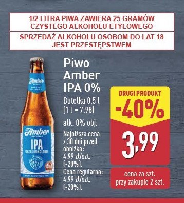 Piwo Amber bezalkoholowe ipa promocja