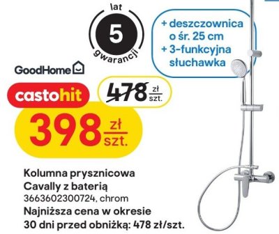 Kolumna prysznicowa Cavally + bateria promocja w Castorama