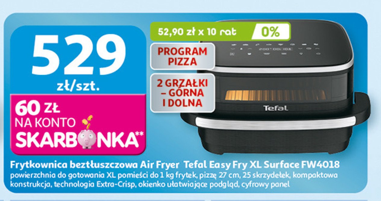 Frytkownica fw4018 Tefal promocja w Auchan