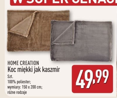 Koc mięki jak kaszmir HOME CREATION promocja w Aldi