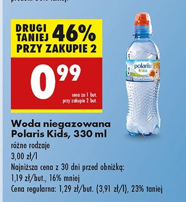 Woda niegazowana Polaris promocja