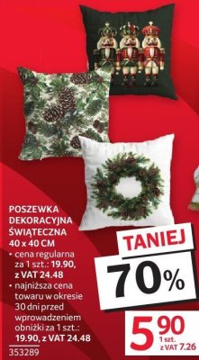Poszewka dekoracyjna świąteczna 40x40 cm promocja w Selgros