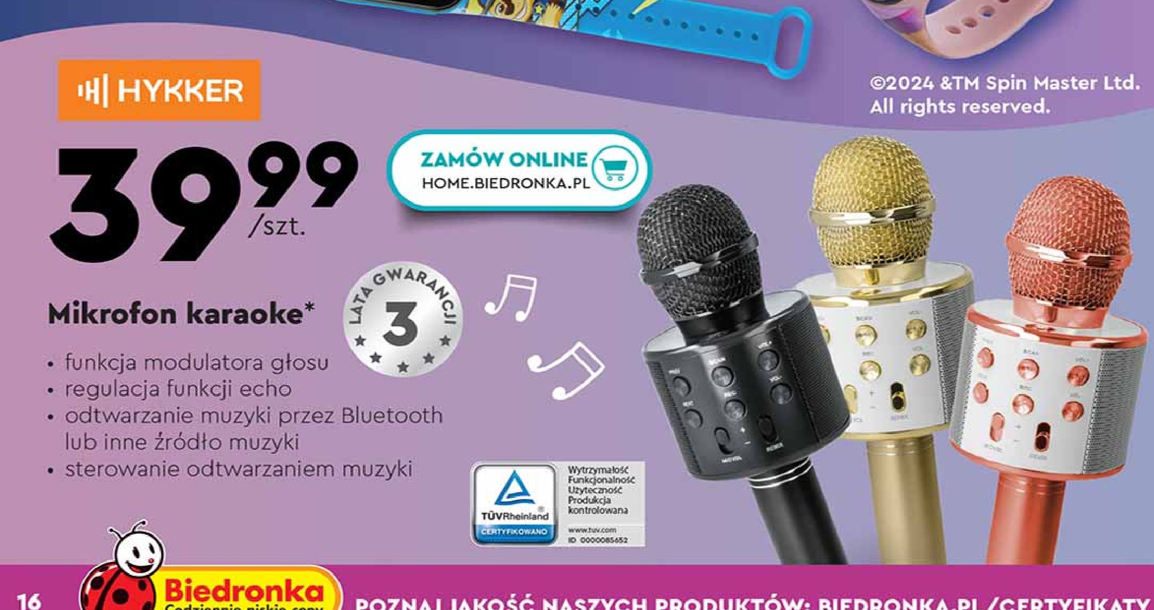 Mikrofon karaoke bezprzewodowy Hykker promocja