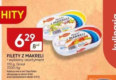 Filety z makreli wybrany asortyment Graal promocja w Chata Polska
