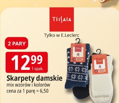 Skarpety damskie TiiJAiA mix wzorów i kolorów promocja w Leclerc