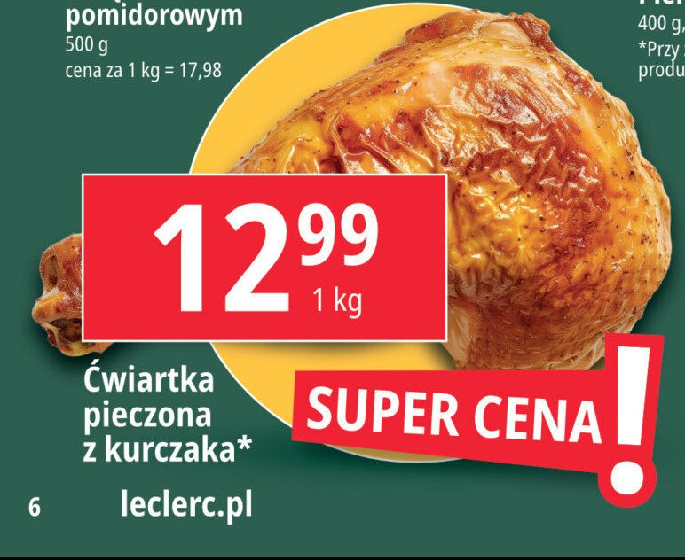 Ćwiartka pieczona z kurczaka promocja