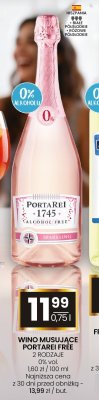 Wino musujące Portarei Free 0% Sparkling promocja w Twój Market