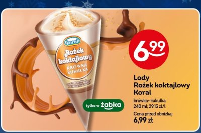 Lody Rożek koktajlowy Koral krówka-kukułka promocja w Żabka