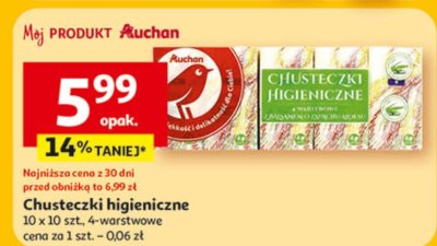 Chusteczki higieniczne promocja w Auchan