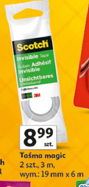 Taśma klejąca magic Scotch promocja w Auchan