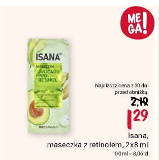 Maseczka avocado glow z retinolem Isana promocja