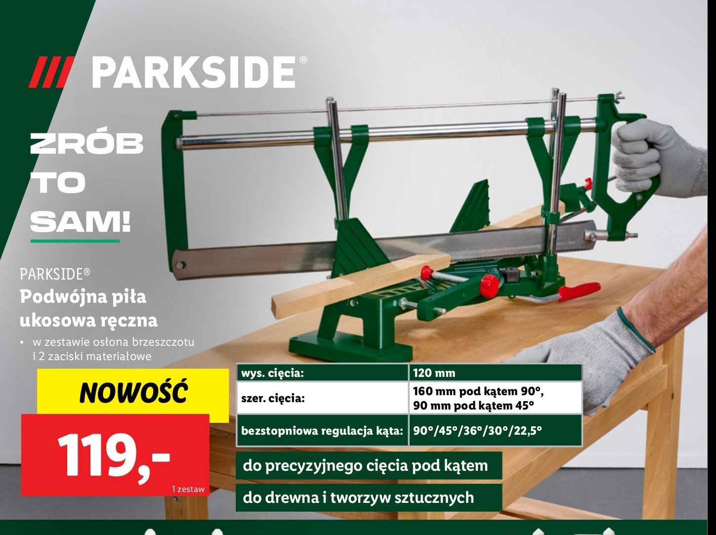 Podwójna piła ukosowa Parkside promocja w Lidl