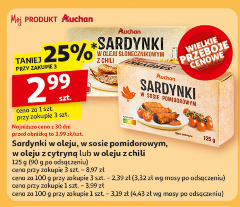 Sardynki w pomidorach Auchan promocja w Auchan