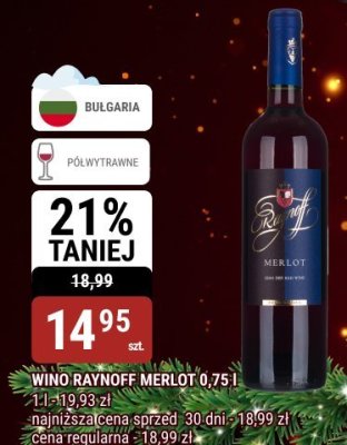 Wino Raynoff Merlot 0,75 l promocja w bi1