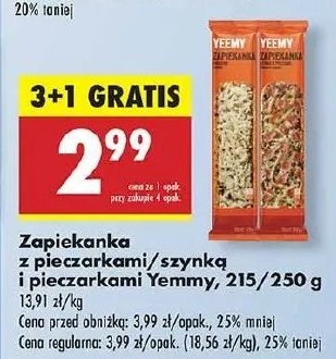 Zapiekanka z szynką i pieczarkami Yeemy promocja