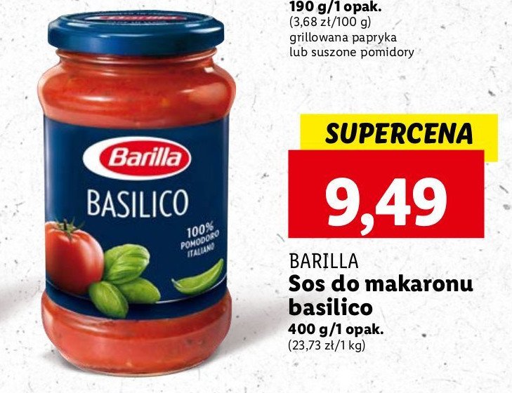 Sos basilico Barilla promocja