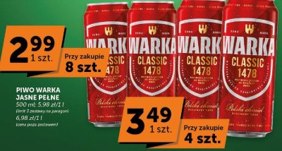 Piwo Warka Jasne Pełne 500 ml promocja w ABC