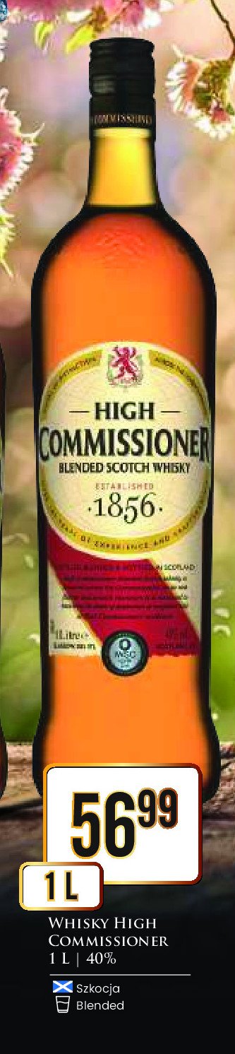 Whisky HIGH COMMISSIONER 1856 promocja
