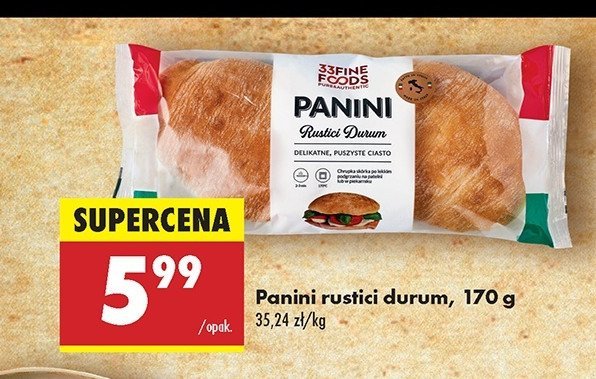 Panini rustici durum 33 fine foods promocja