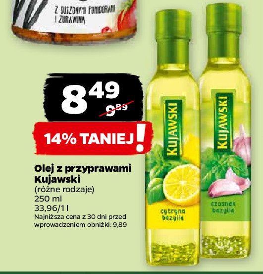 Olej cytryna bazylia Kujawski ze smakiem Kujawski kruszwica promocja
