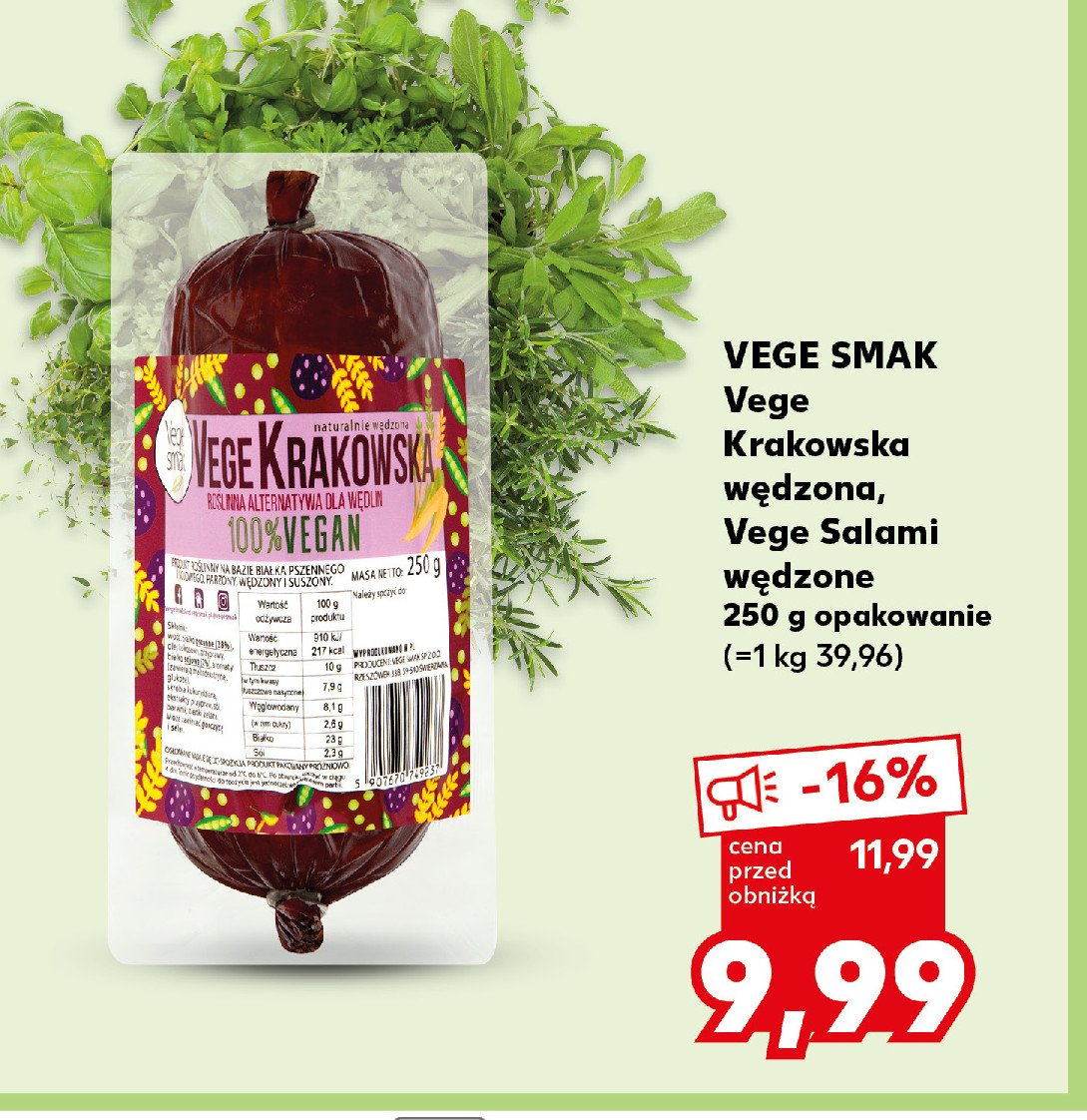 Vege krakowska wędzona Vege smak promocja