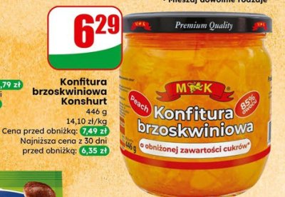 Konfitura brzoskwiniowa Konshurt promocja w Dino