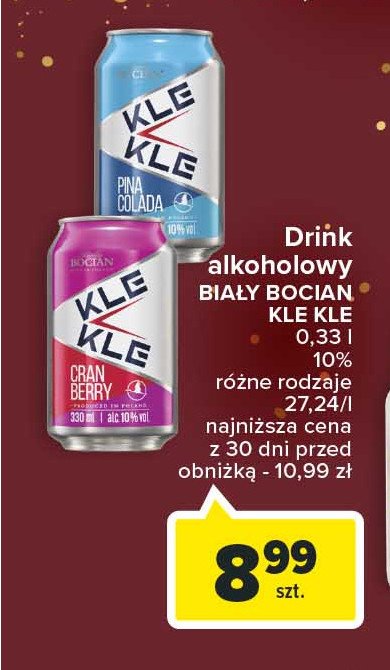 Nap贸j cranberry Bia艂y bocian kle kle promocja