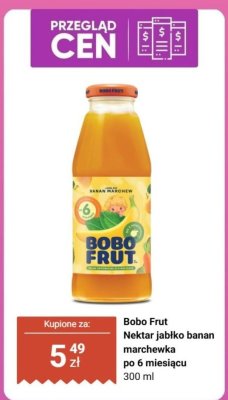 Nektar jabłko banan marchewka po 6 miesiącu Bobo Frut promocja w Biedronka