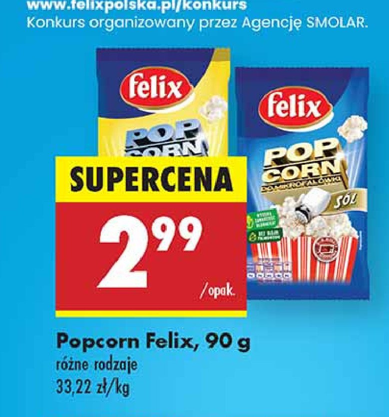 Pop corn ma艣lany Felix pop corn promocja