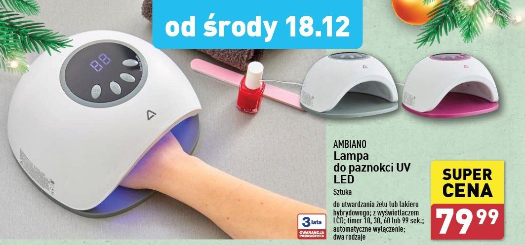 Lampa do paznokci uv AMBIANO promocja w Aldi