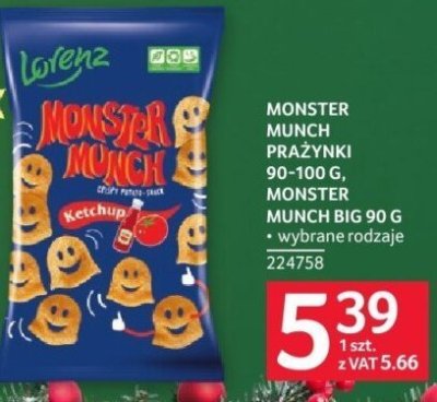 Chipsy Monster Munch 90-100 g, Monster Munch Big 90 g wybrane rodzaje promocja w Selgros