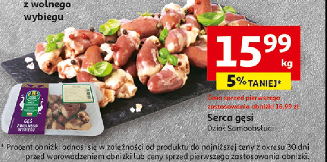 Serca z gęsi Auchan pewni dobrego promocja