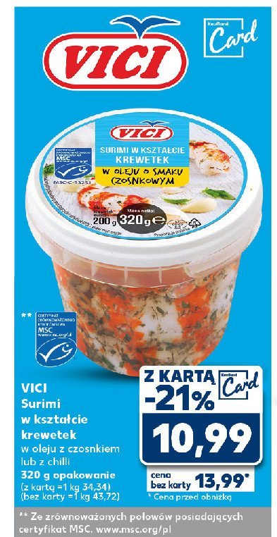 Surimi w oleju o smaku papryczki chilli Vici promocja