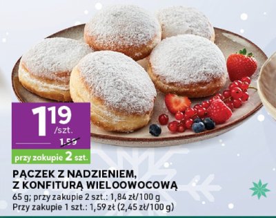 Pączek z nadzieniem z konfiturą wieloowocową Stokrotka promocja w Stokrotka