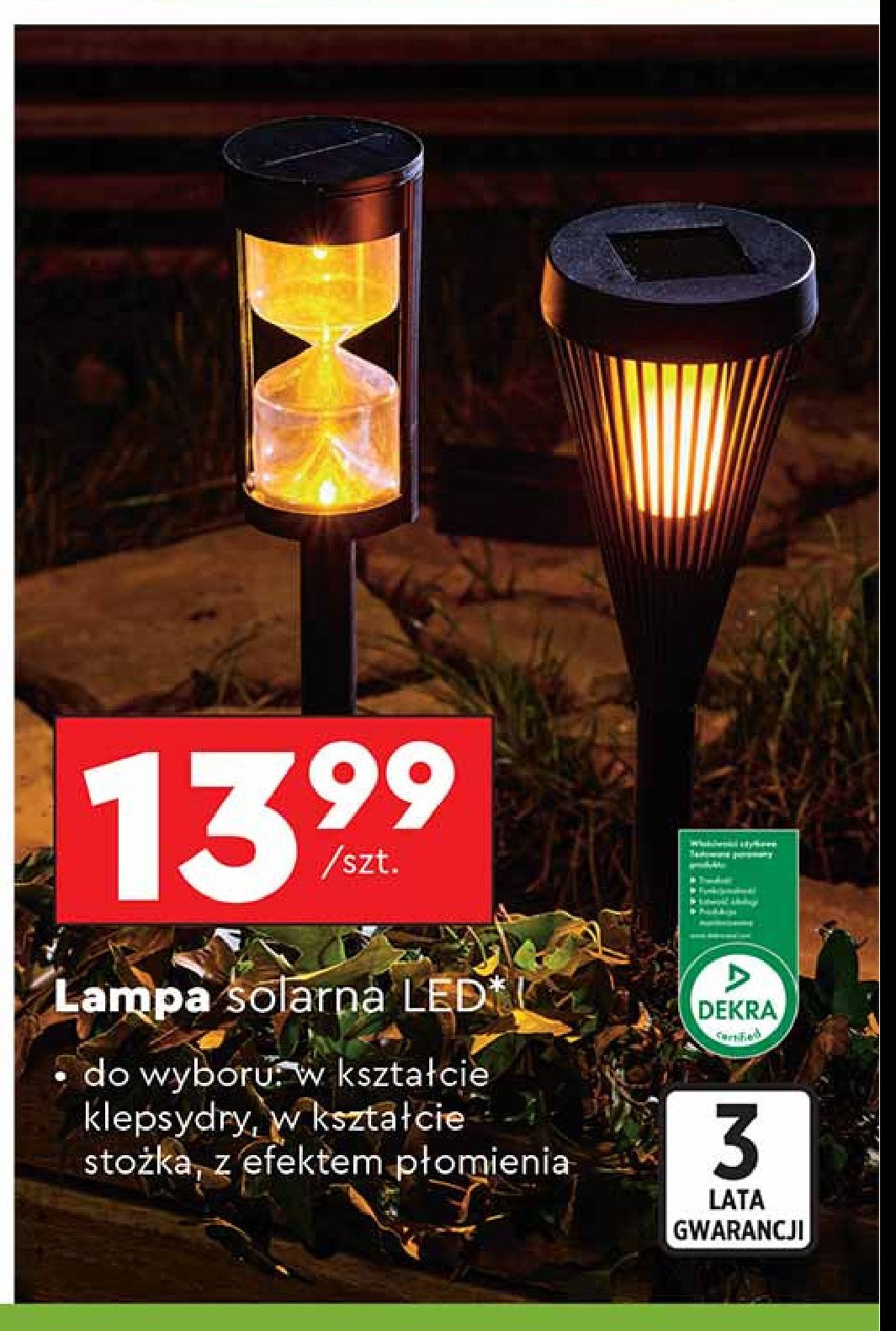 Lampa ogrodowa solarna led promocja w Biedronka