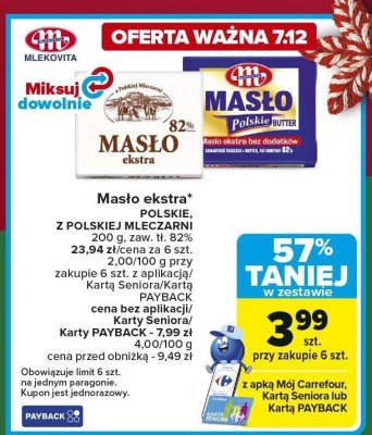 Masło ekstra promocja w Carrefour