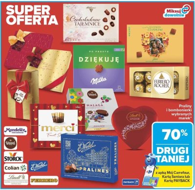 Praliny i bombonierki wybranych marek promocja w Carrefour Market