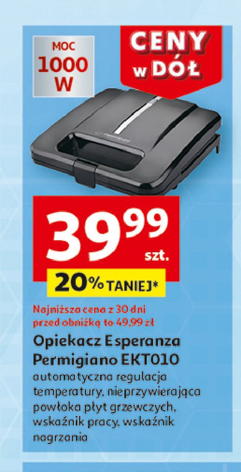 Opiekacz ekt010 Esperanza promocja w Auchan