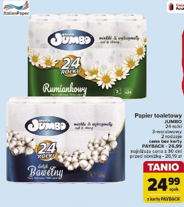 Papier toaletowy dotyk bawełny Słonik jumbo promocja