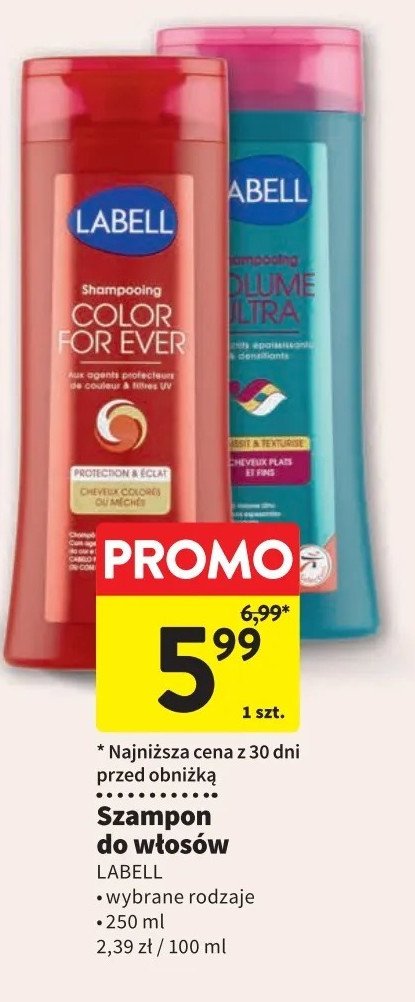 Szampon do włosów color for ever Labell promocja w Biedronka