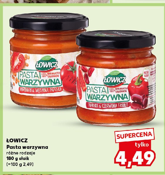 Pasta warzywna z pomidorami i wędzoną papryką Łowicz promocja