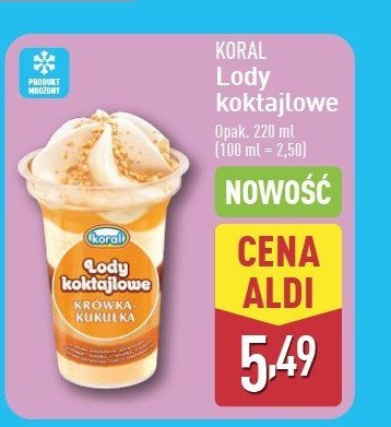 Lody koktajlowe Koral kr贸wka-kuku艂ka promocja