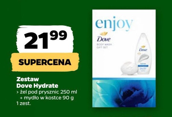 Zestaw w pudełku enjoy: żel pod prysznic 250 ml + mydło w kostce 90 g Dove zestaw promocja