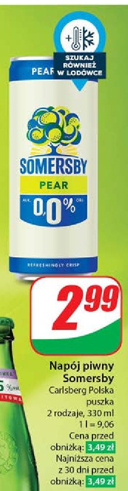 Piwo Somersby pear 0.0% promocja w Dino