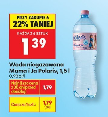 Woda niegazowana Mama I Ja Polaris, 1,5 l promocja w Biedronka