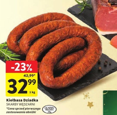Kiełbasa Dziadka SKARBY WĘDŹARNI promocja w Intermarche